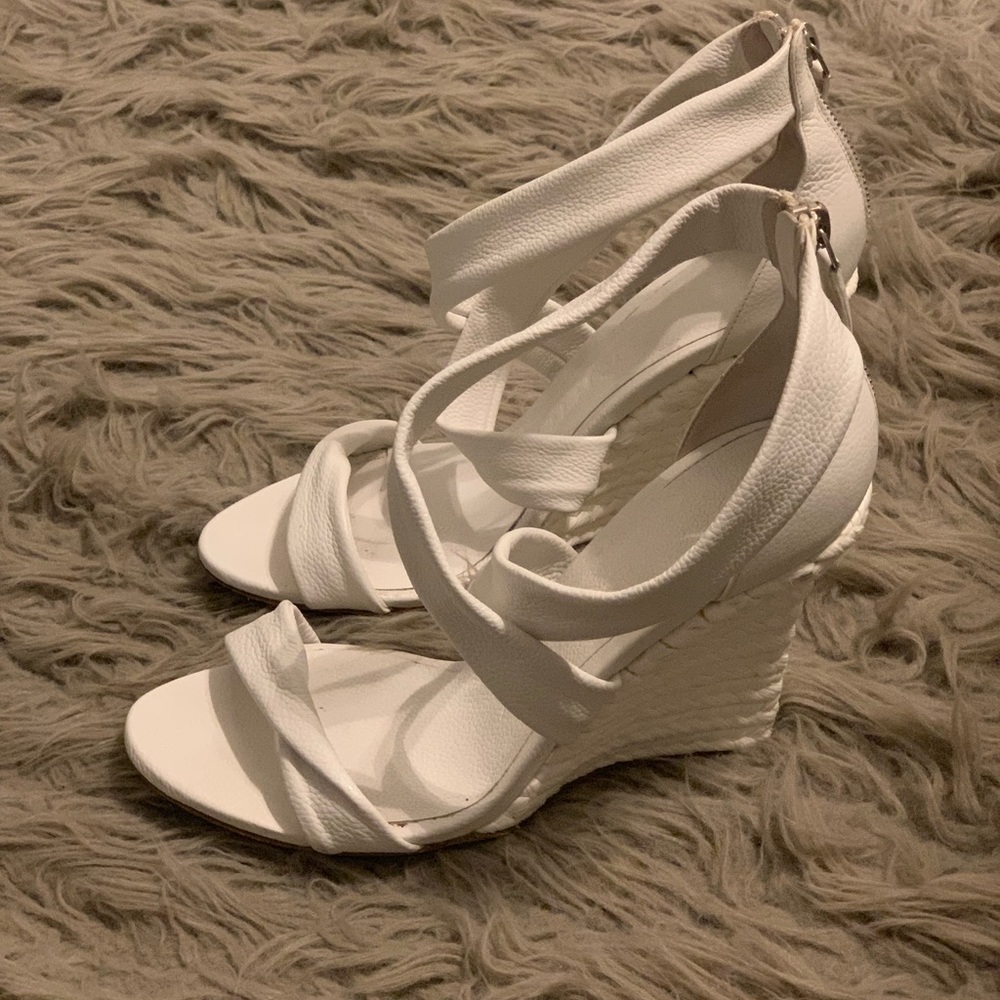 Burberry Leather Espadrille Wedges